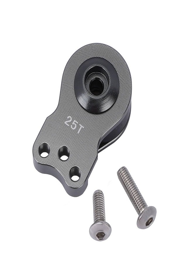 DJX Aluminum 25T Servo Saver 3 Holes Adjustable Hi-Torque Servo Horn for 1/8 1/10 Remote Control Car Boat (Titanium) - Image 1